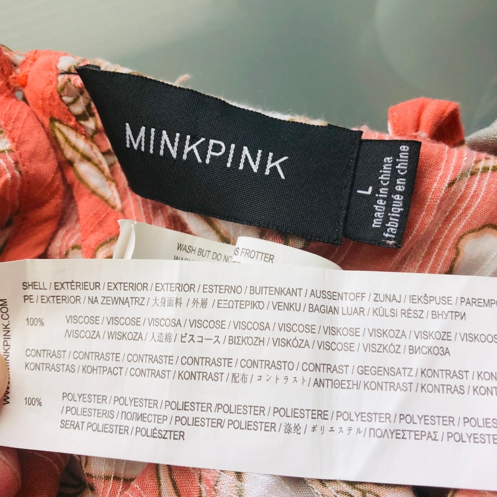 MINKPINK Lovina Pink Gray Playsuit Romper Pockets - Picture 6 of 7